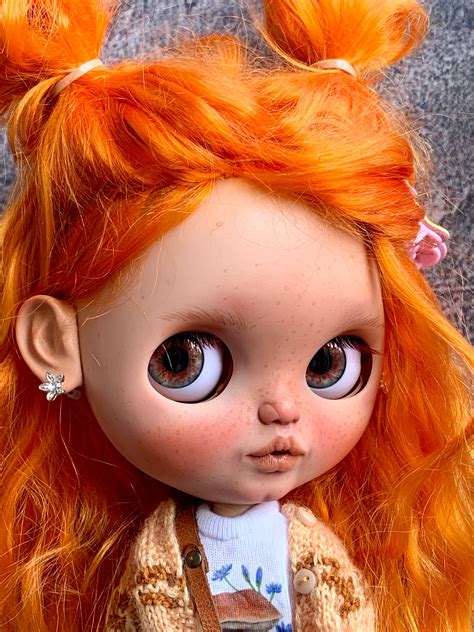 Blythe Custom Doll With Natural Red Hair Custom Blythe Doll Etsy Blythe Dolls Natural Red