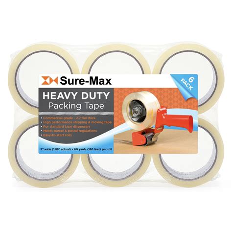Sure Max Heavy Duty Shipping And Packing Tape 2 X 60 Yard360 Each