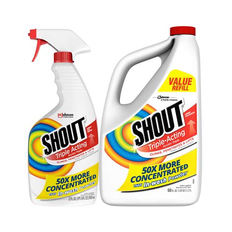Shout Triple Acting Laundry Stain Remover 22 Oz Trigger With 60 Oz