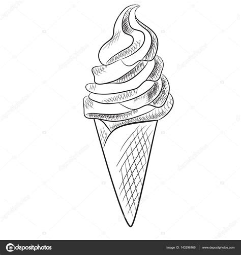 Ice Cream Vector Hand Drawn Sketch Stock Vector Lbvjxf