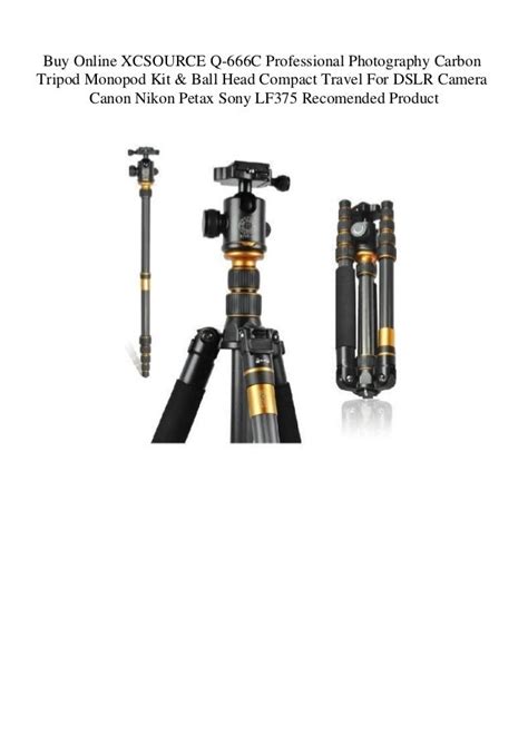 Buy Online Xcsource Q 666c Professional Photography Carbon Tripod