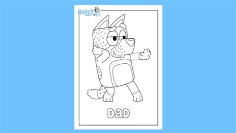 Print Your Own Colouring Sheet Of Blueys Dad Bandit