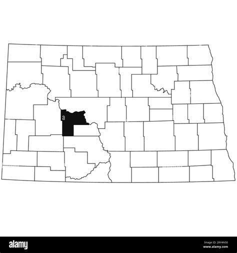 Map Of Mercer County In North Dakota State On White Background Single
