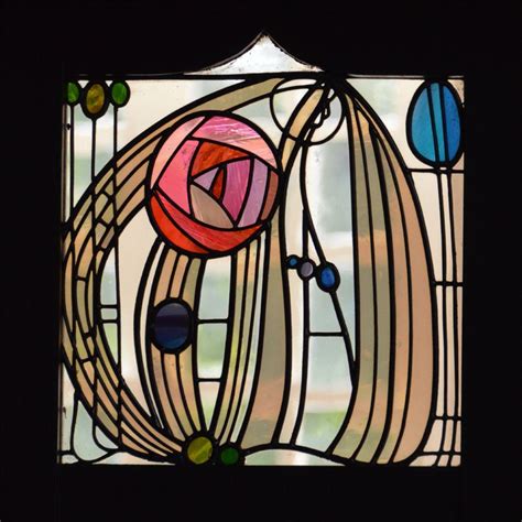 Charles Rennie Mackintosh Rose Glass Panel House For An Art Lover Charles Rennie Mackintosh