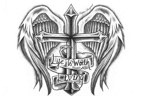 Cross With Angel Wings Tattoo Designs Best Tattoo Ideas