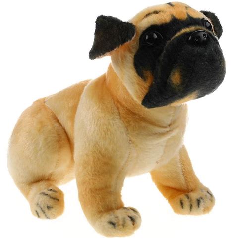 1pc Pug Stuffed Animal Plush Dog Lifelike Stuffed Animal Pug Dog