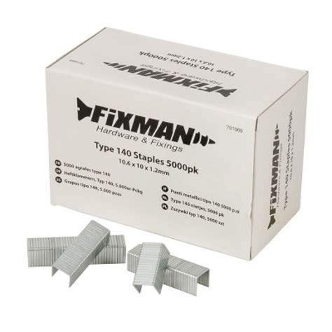 Fixman Type 140 Stapler Staples 105 X 10mm 5000pk 701969 Sealants