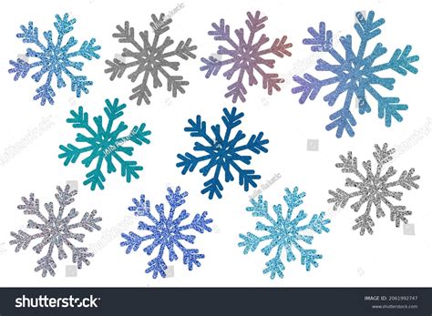 Glitter Snowflakes Winter Clip Art Bundle Stock Illustration 2061992747