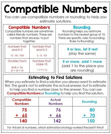 Compatible Numbers Worksheet 4th Grade