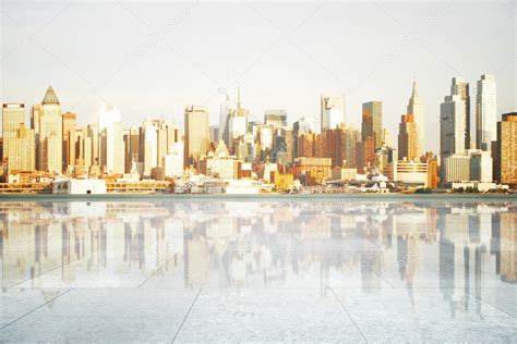 Concrete Floor On City Background — Stock Photo © Peshkova 118515904