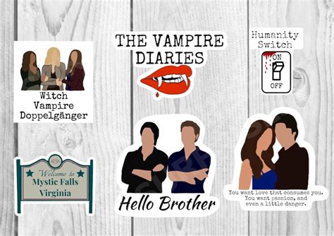 The Vampire Diaries Stickers Individual Or 6 Sticker Pack Etsy