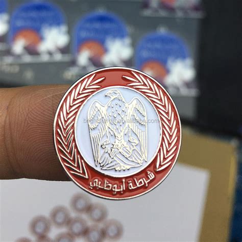 Uae Dubai Metal Custom Lapel Badge Without Pin With 3m Tape Adhesive