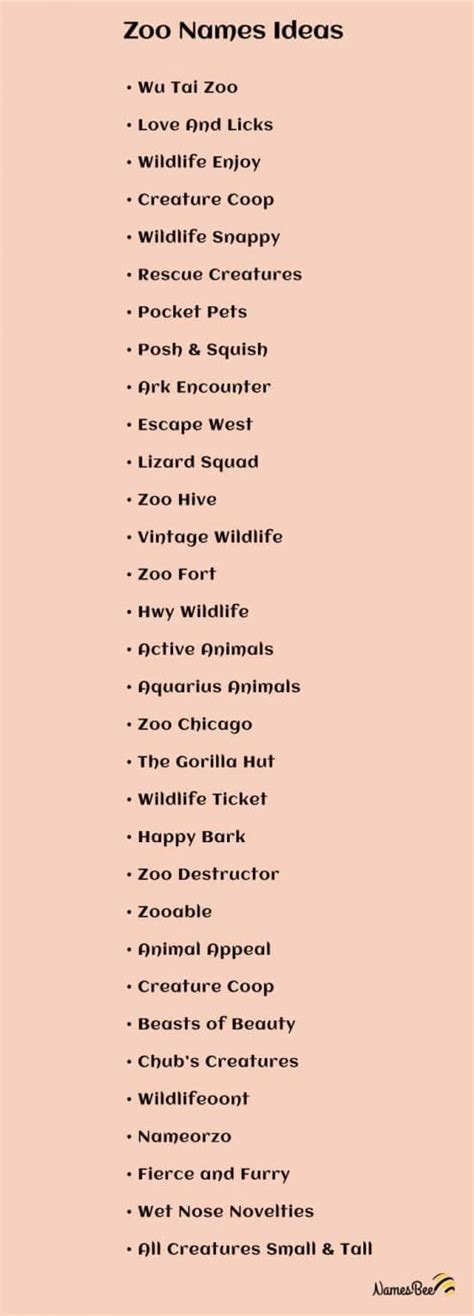 500 Best Zoo Names Ideas And Suggestions Namesbee