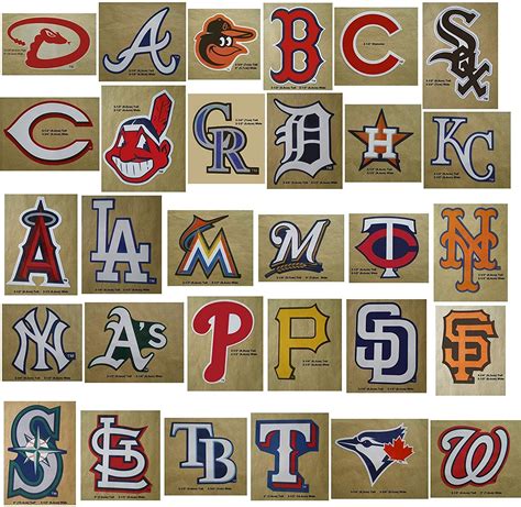 30 Mlb Stickers Complete Set All 30 Baseball Teams Major League