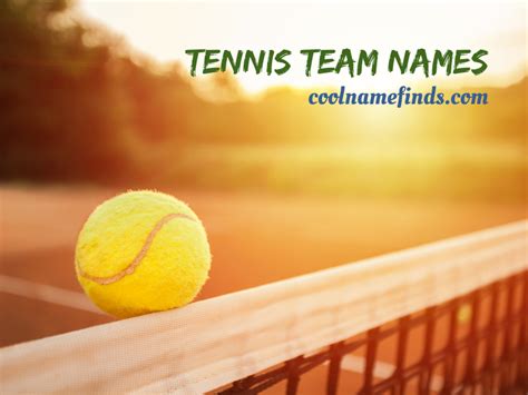 Tennis Team Names Cool Name Finds