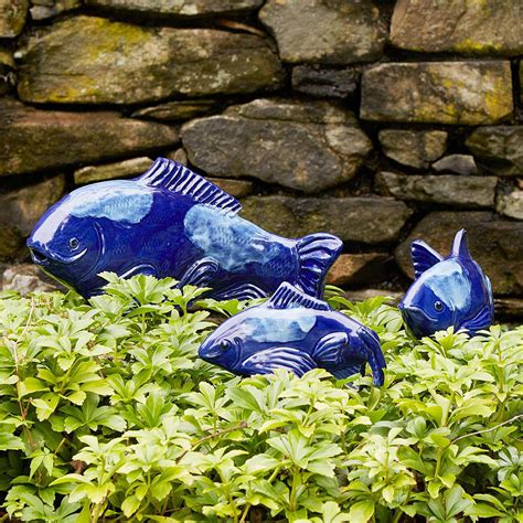 Fish In The Garden Swimming Koi Sculptures