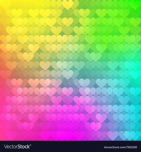 Abstract Rainbow Background From Hearts Royalty Free Vector
