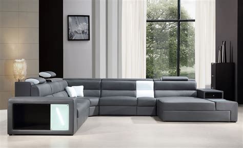 Match your unique style to your budget with a brand new gray leather sectional sofas to transform the look of your room. Polaris Grey Bonded Leather Sectional Sofa