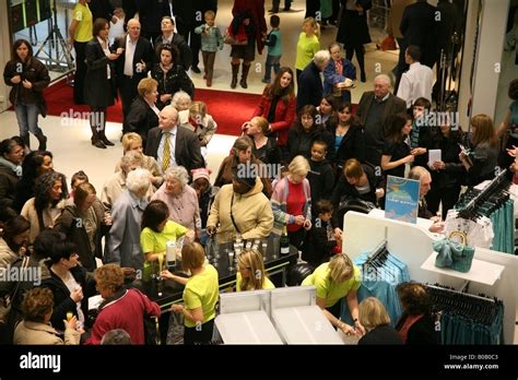 Crowds During The Opening Of A New Supermarket South London Stock Photo