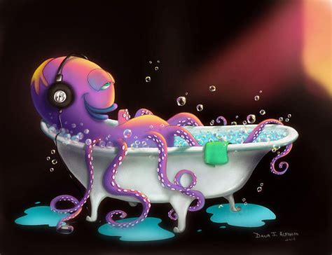 Octo Bath Digital Art By Dana Alfonso