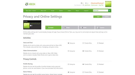 Changing Xbox Settings From Adult To Child Or Teen Arqade