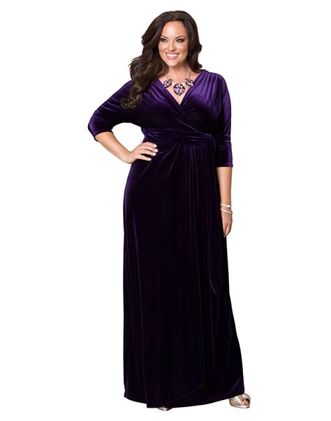 Kiyonna Womens Plus Size Velvet Luxe Wrap Dress See This Great