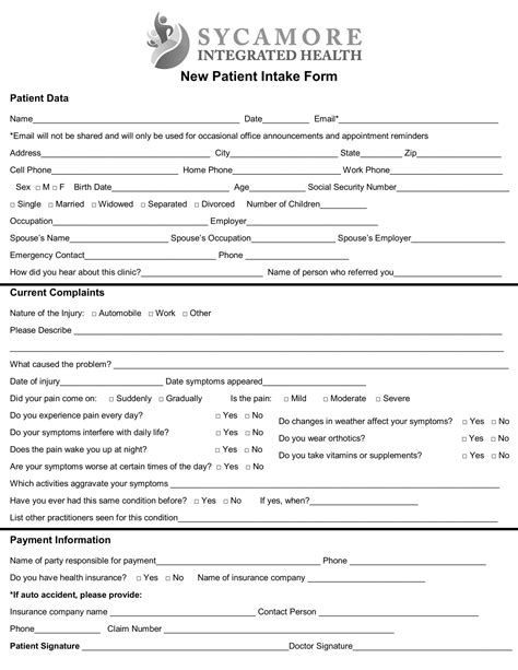 Free Patient Intake Form Template Of Free Patient Intake Form Template