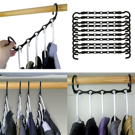 Space Saver Hangers 10pc Closet Organizing Racks Multiply Clothes Holder Ou