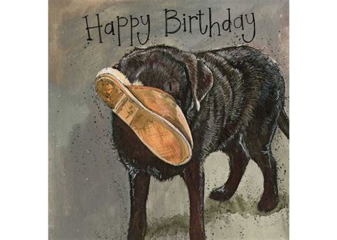 Verjaardagskaart Alex Clark Happy Birthday Hond Met Pantoffel