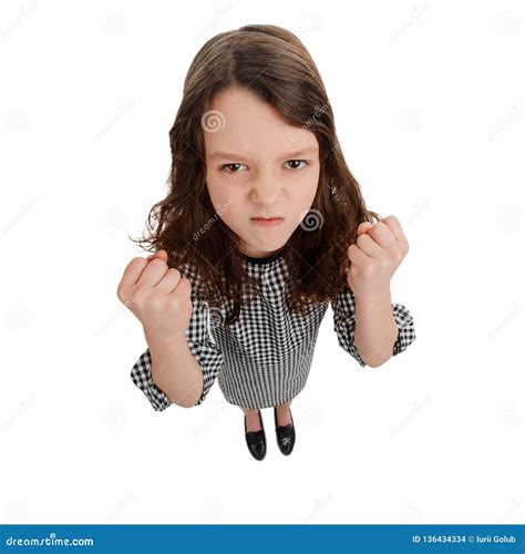 Little Girl Clenched Her Fists Stock Photo Image Of Cute Angry