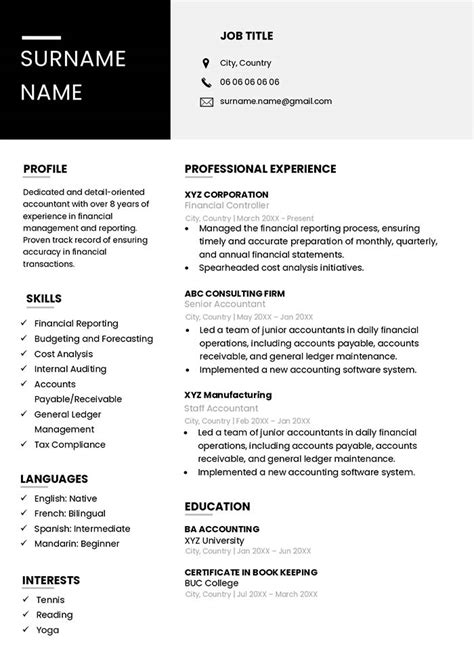 Cv English Example 2023 Free Download For Word Cv Online