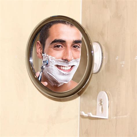 Home And Garden Built In Razor Hook Jiben Fogless Shower Mirror With Power Locking Suction Cup