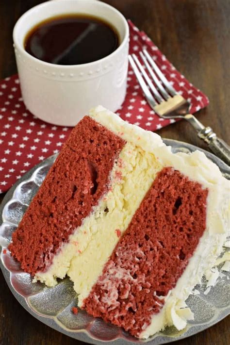 The Best Red Velvet Cheesecake Cake Recipe Starts With Two Layers Of