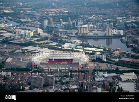 Aerial Photo Manchester United Old Trafford Stadium Stock Photo Alamy