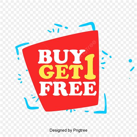 Buy One Hd Transparent Simple Cartoon Promo Buy One Get One Free Label