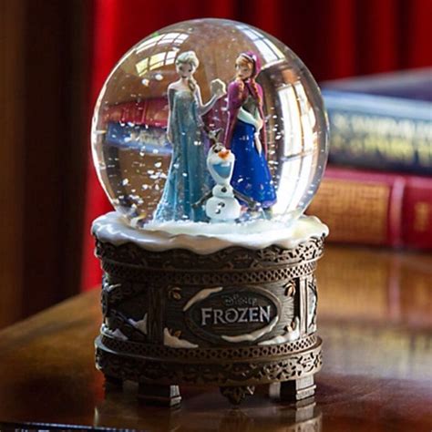 New Disney Store Frozen Elsa Anna Olaf Musical Snow Globe Plays Let It