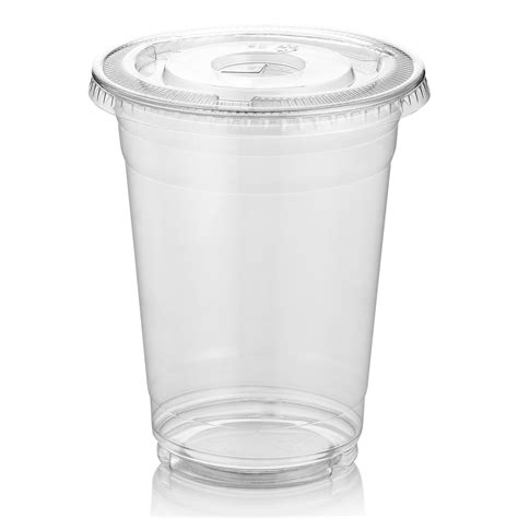 Green Direct 16 Oz Plastic Clear Cups With Flat Lids For Cold Drink