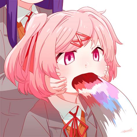 Natsuki Is Throwing Up 💗 💜 By Ryusei On Pixiv Rddlc