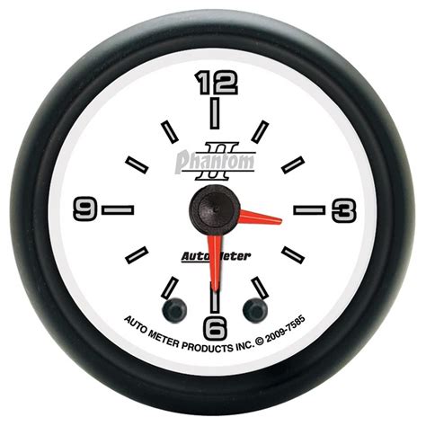 Autometer 2 116in Phantom Ii 12 Hour Electronic Clock Gauge