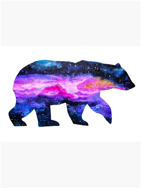 Galaxy Polar Bear Mixed Media Painting Hardcover Journal For Sale By