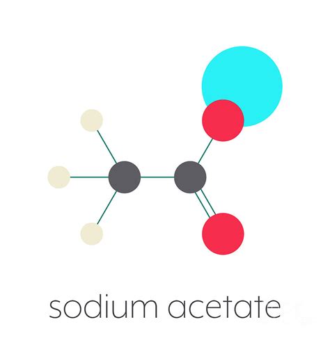 Sodium Acetate Chemical Structure Photograph By Molekuul Science Photo