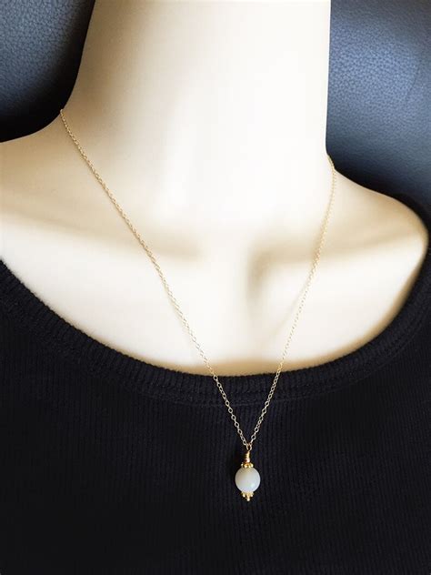 Moonstone Necklace Gold Filled Chain Natural Moonstone Etsy