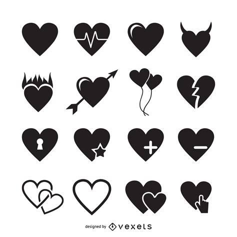 16 Heart Icons Logo Template Vector Download
