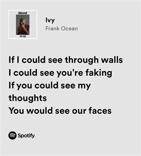 Oceans Lyrics Song Lyrics Frank Ocean Lyrics Franks Ivy Walls Thoughts Music Musica