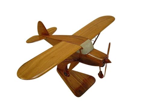 pa22 piper tripacer mahogany wood desktop aircraft model
