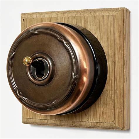 Reed And Ribbon Round Dolly Light Switch 1 Gang Renovated Copper Black