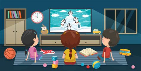 Cartoon Of The Boy Watching Tv Illustrations Royalty Free Vector