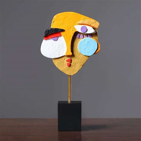 Jual 2x Art Abstract Human Face Sculpture Ornament Statue Shelf