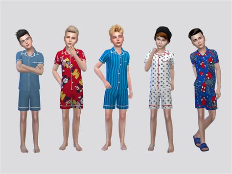 The Sims Resource Fullbody Sleepwear Boys S