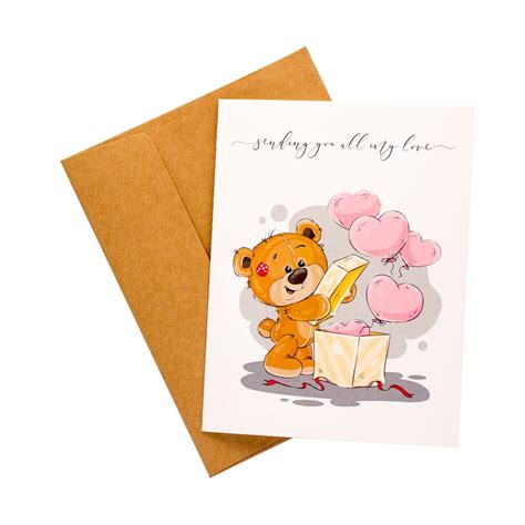 Sending You All My Love Printed Greeting Card Pgc 21 Hndmd